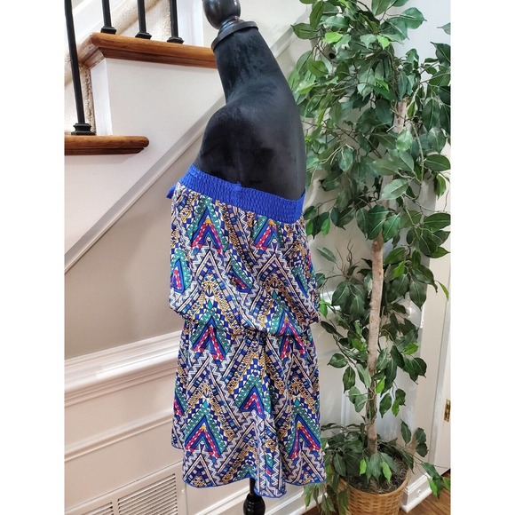 Lara Ethnics Women's Multicolor Sleeveless Off The Shoulder Knee Length Dress M - Picture 5 of 11